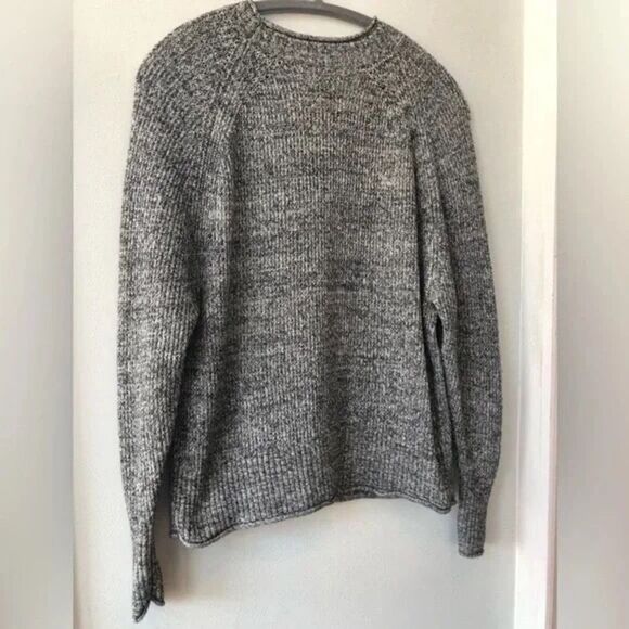 Loft Marled Gray Black Crewneck Dolman Pullover Sweater - Picture 3 of 4